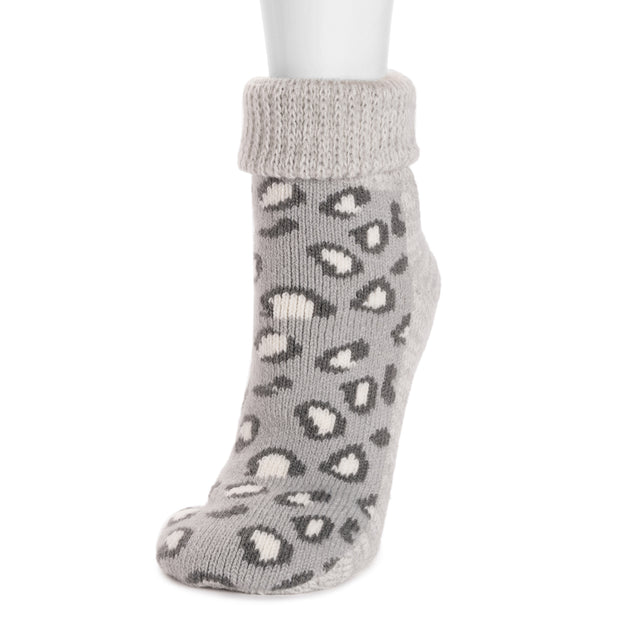 MUK LUKS Women's Insulated Ballerina Slipper Socks, Dark Grey