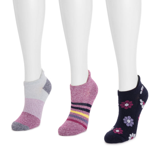 Women's MUK LUKS 3-Pack Tie-Dye Strappy Ballerina Socks