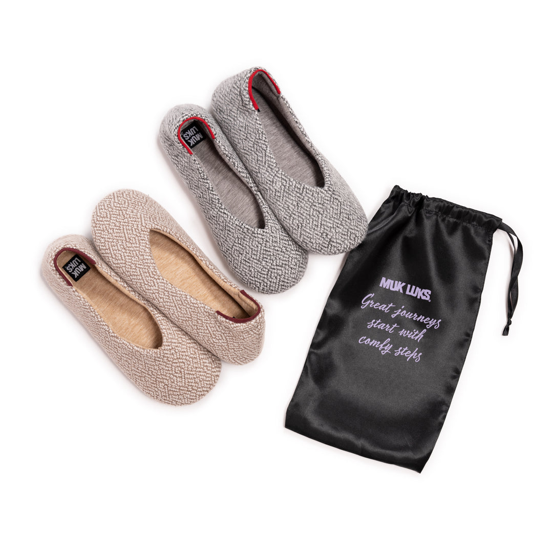 Women s Travel Ballerina 2 Pair Pack MUK LUKS