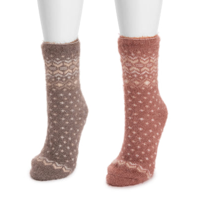 MUK LUKS Set of 2 Travel Ballerina Socks with Bag 