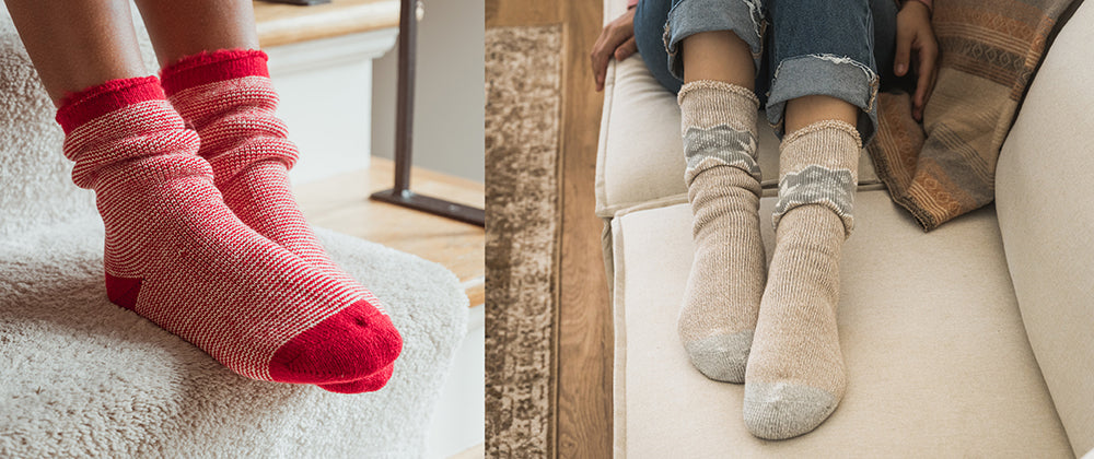 Women's Heat Retainer Slipper Socks Violet Fairisle – MUK LUKS